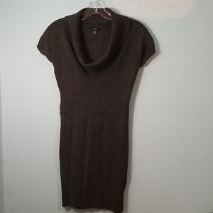 Majora short sleeve gray cowl neck tunic length sweater shirt or dress large EUC